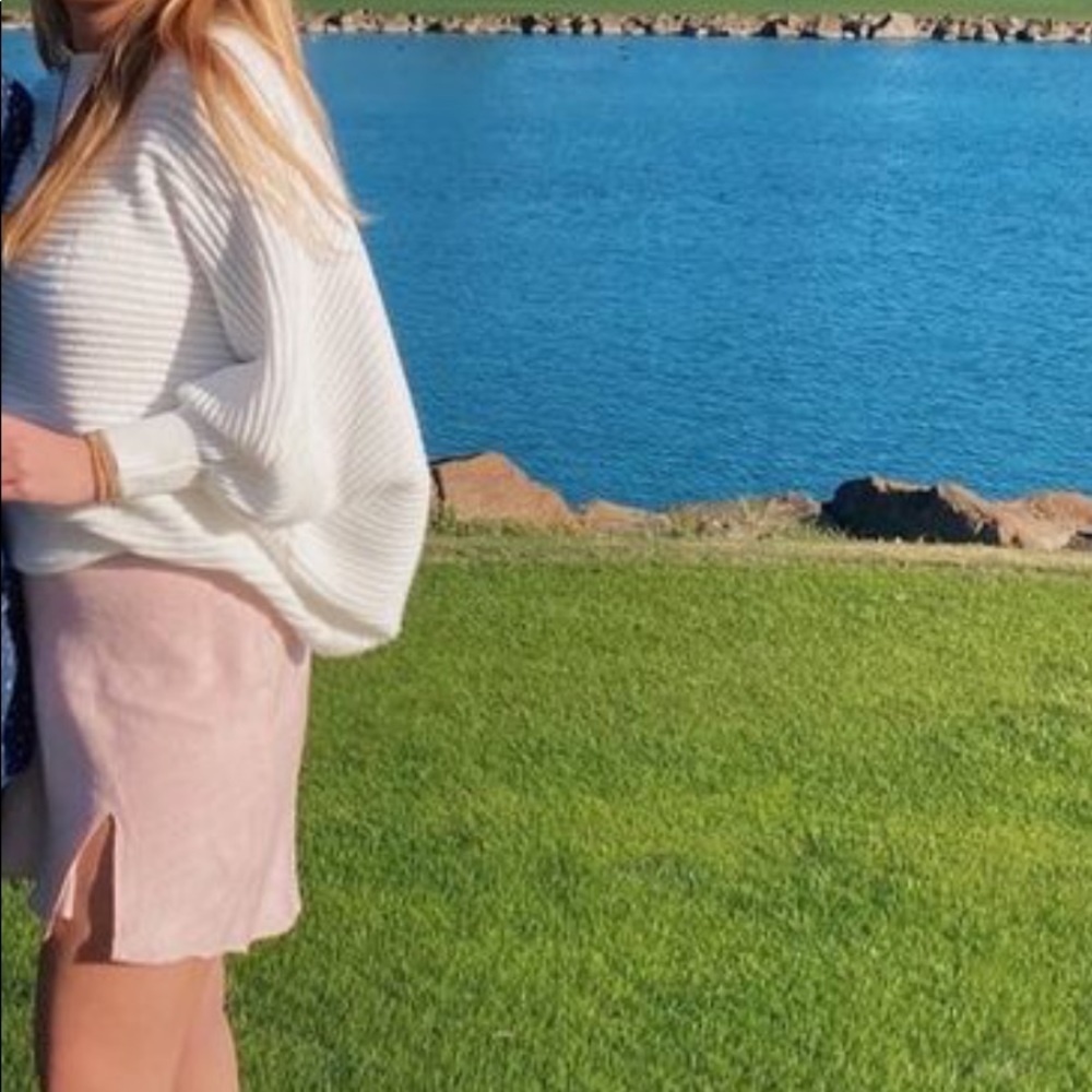 Light pink linen skirt